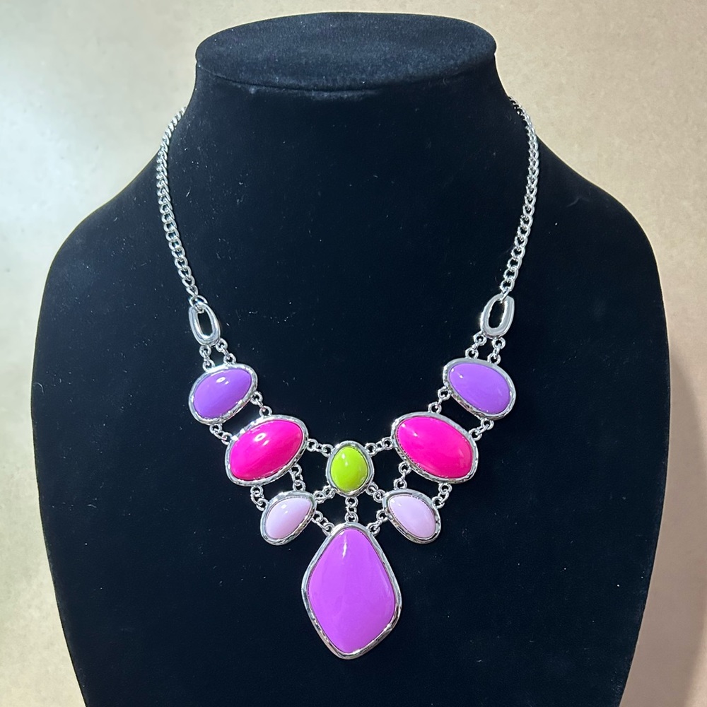 Pink, Purple, & Green Necklace - Picture 1 of 4